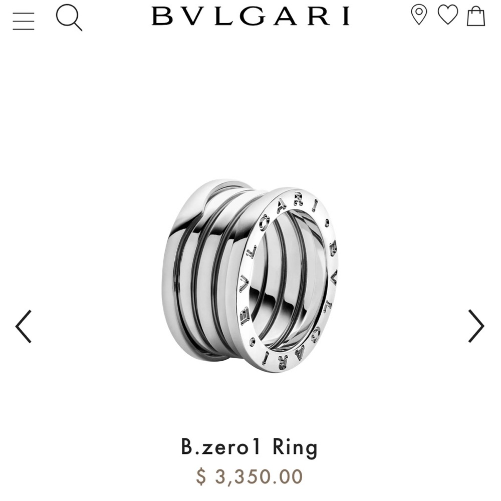 💍💍💍Authentic Unisex 18 Karat White Gold Bulgari Zero Ring Size 7-7.5 US